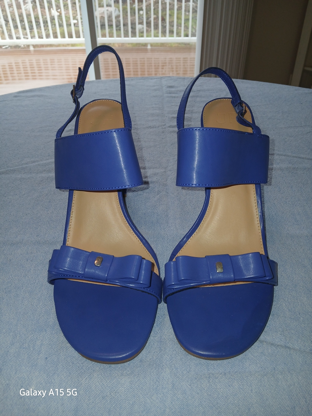 j.ferrar Royal Blue Women's Slingback Sandals with Bow Detail